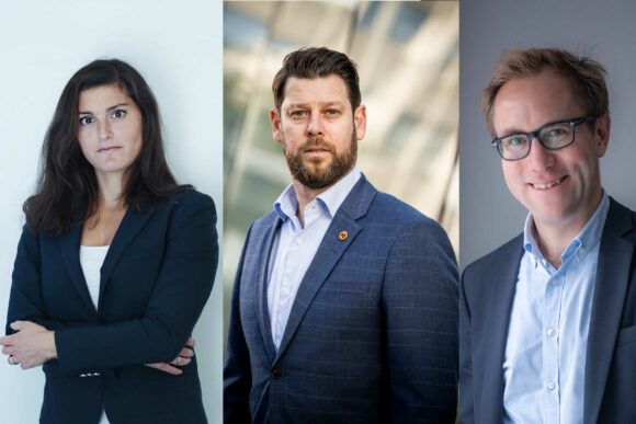 Jessica Forss Katz, näringspolitisk expert på Kompetensföretagen, Jonas Jegers, näringspolitisk expert på Almega och Per Hammar, branschchef på Utbildningsföretagen.